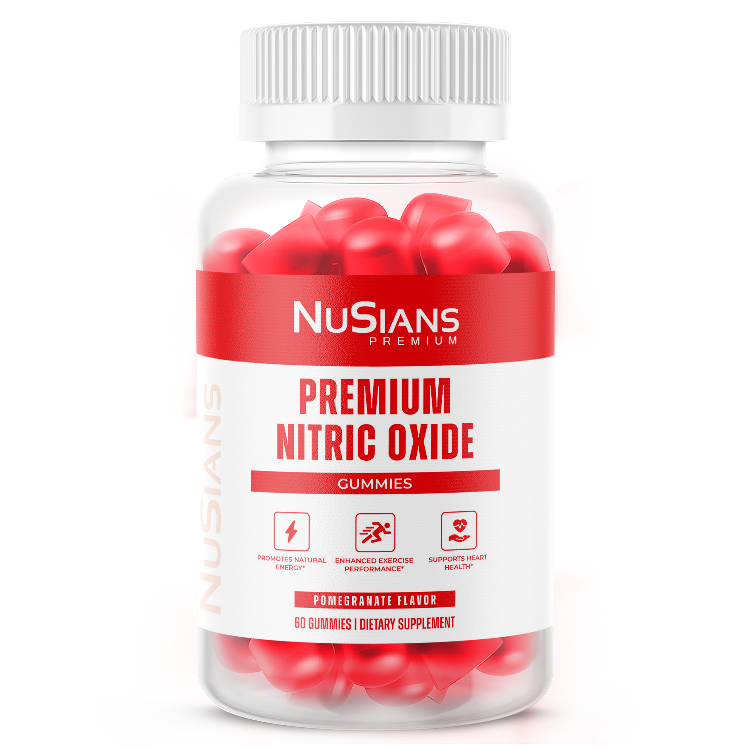 Premium Nitric Oxide Gummies – Pomegranate Flavor