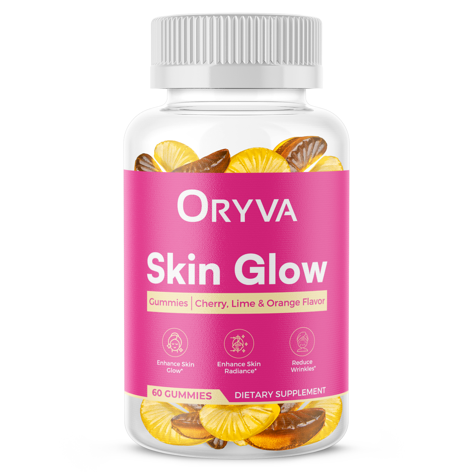 Skin Glow Gummies – Cherry, Lime & Orange Flavor